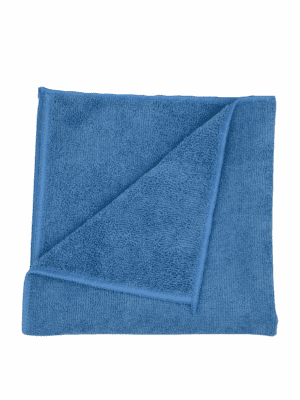 16" x 16" Blue Microfiber Towel - 380GSM - 12-Pack
