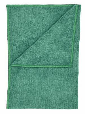 16" inch x 24" inch Green Microfiber Towel - 380 GSM - 12-Pack