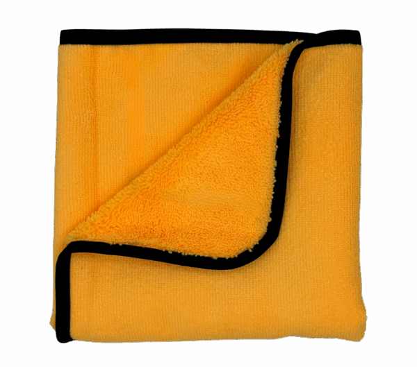 16" inch x 24" inch Gold with Black Trim Microfiber Towel - 400 GSM -12-Pack